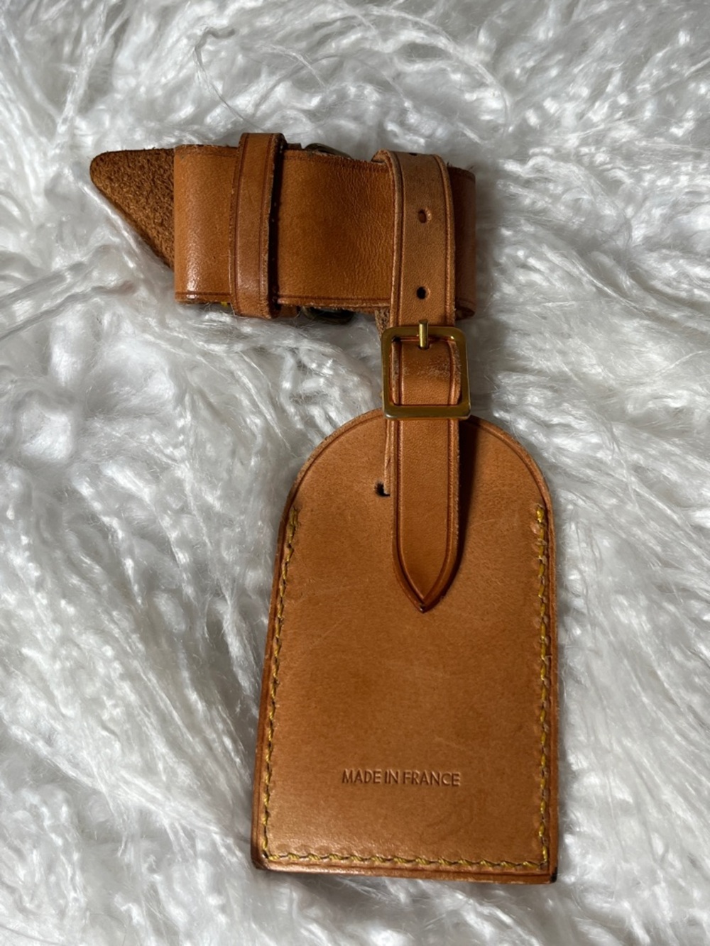 Louis Vuitton Brown Leather Luggage Tag with Strap - Picture 2 of 14